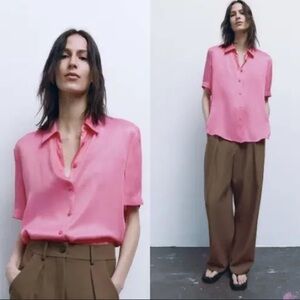 🩷 SATIN EFFECT TOP WITH VENTS